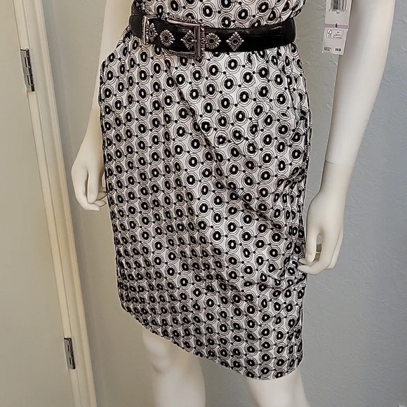 NINE WEST Monochrome Embroidered Eyelet Sleeveless Tank Grunge Dress - Picture 4 of 12